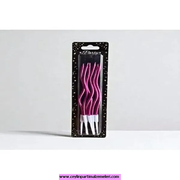 Mor Kıvrım Mum Set